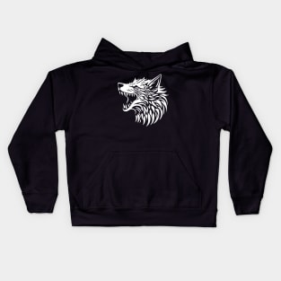 Minimalist Wolf Head Kids Hoodie